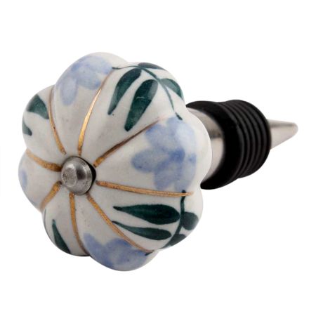 Light Blue Melon Ceramic Wine Stopper (Pack Of One Piece)